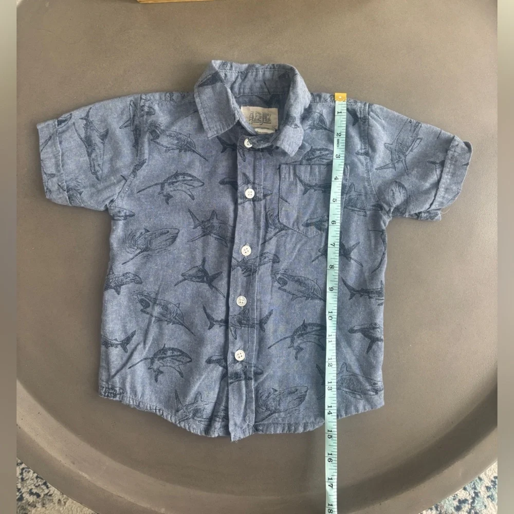 Alex & Jack Shark Adventure Kids Button Down Shirt Size 4T